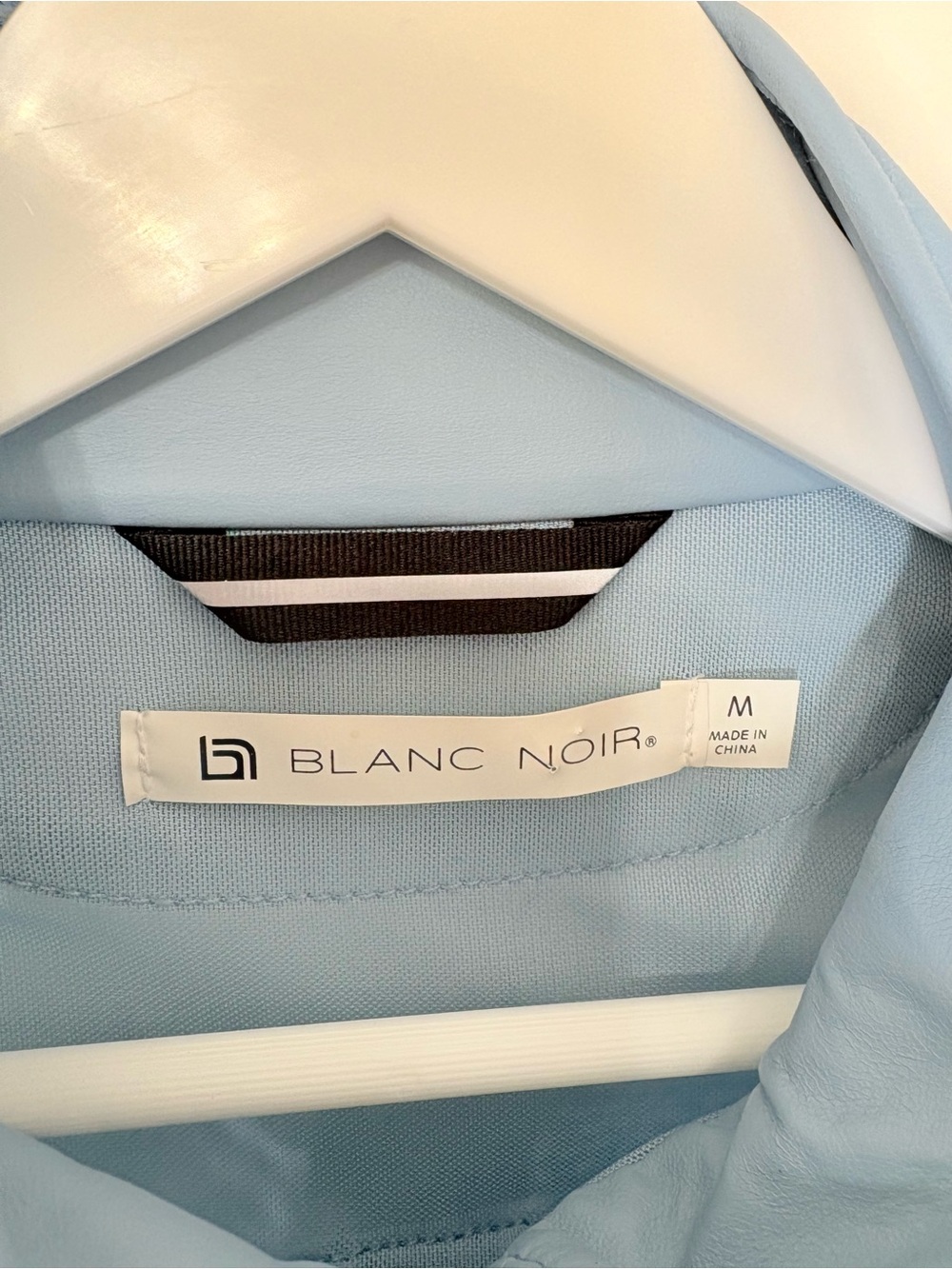 Blanc Noir Leather Quilted Moto Jacket Size Medium Light Blue Fog Mesh Biker - Picture 7 of 14